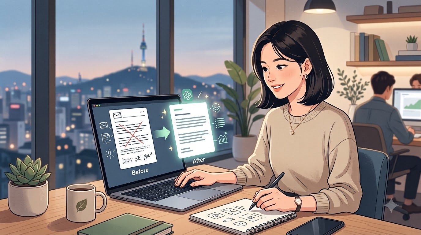 이메일 초안을 자연스럽게 고치려면?