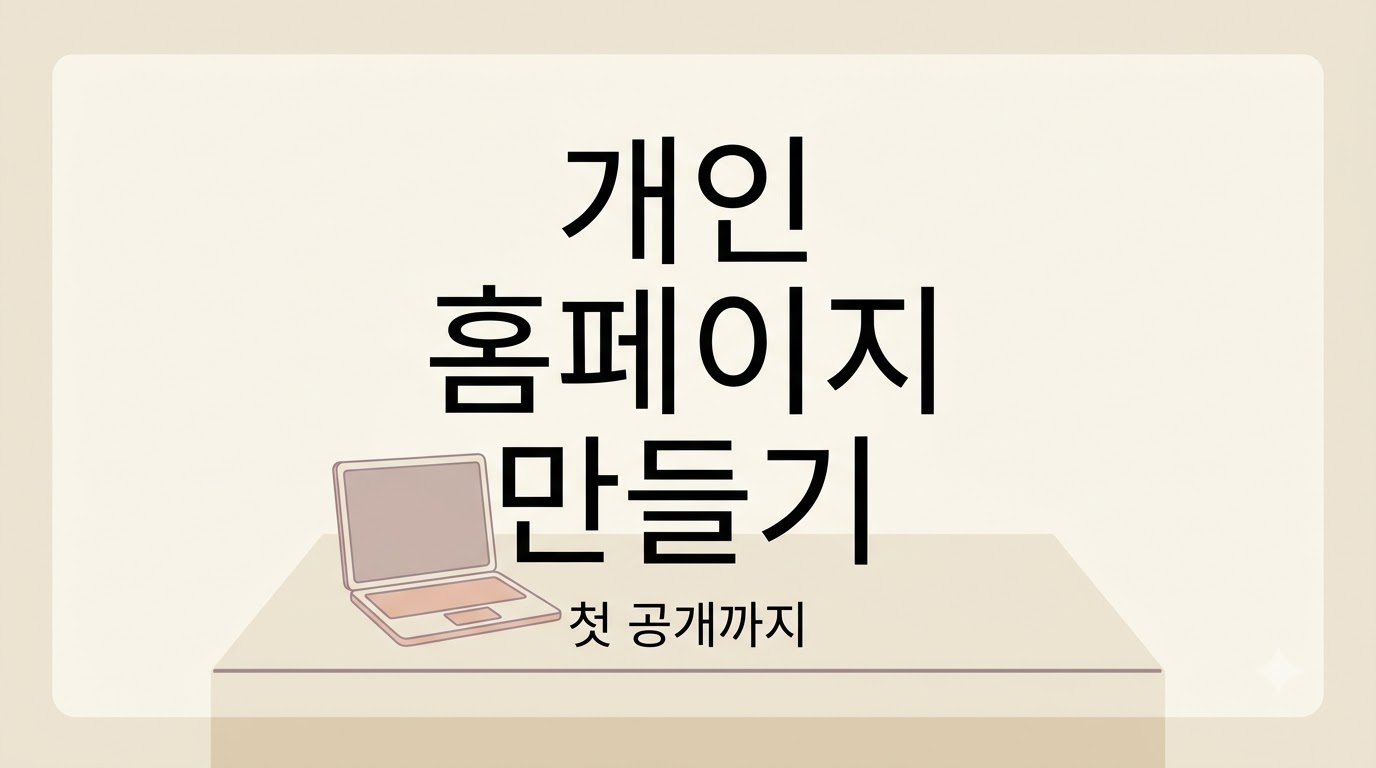 개인 홈페이지 만들기: 준비물부터 첫 공개까지 따라하는 순서