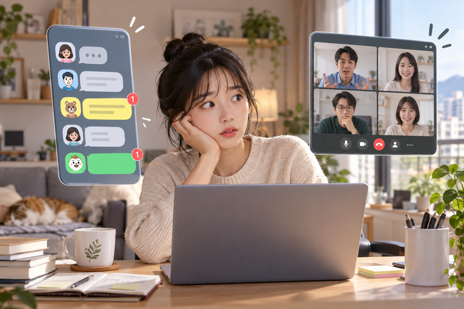 메신저 답장과 회의가 업무를 끊을 때