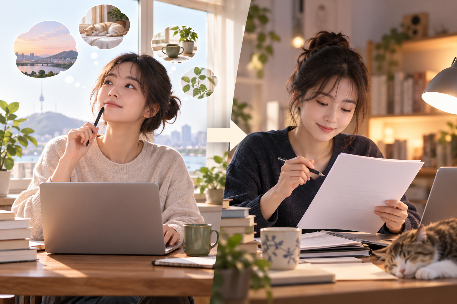 초안 작성과 퇴고를 나누는 순서