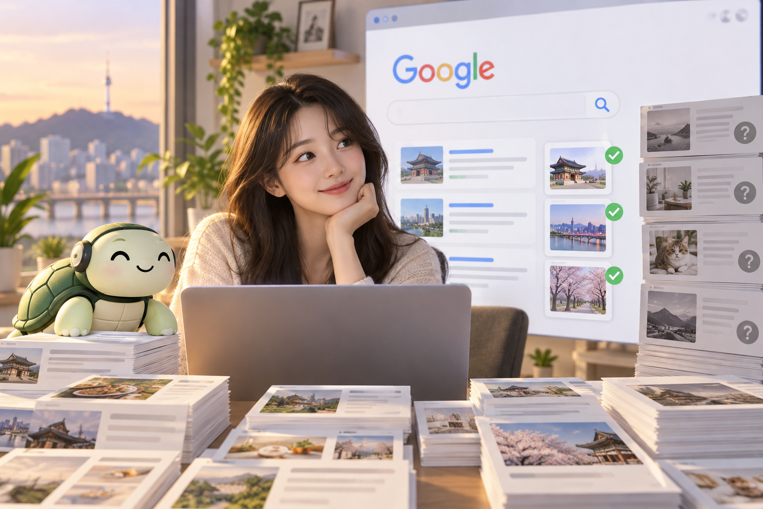 구글에 한 번도 안 뜬 글은 몇 편이었나요?