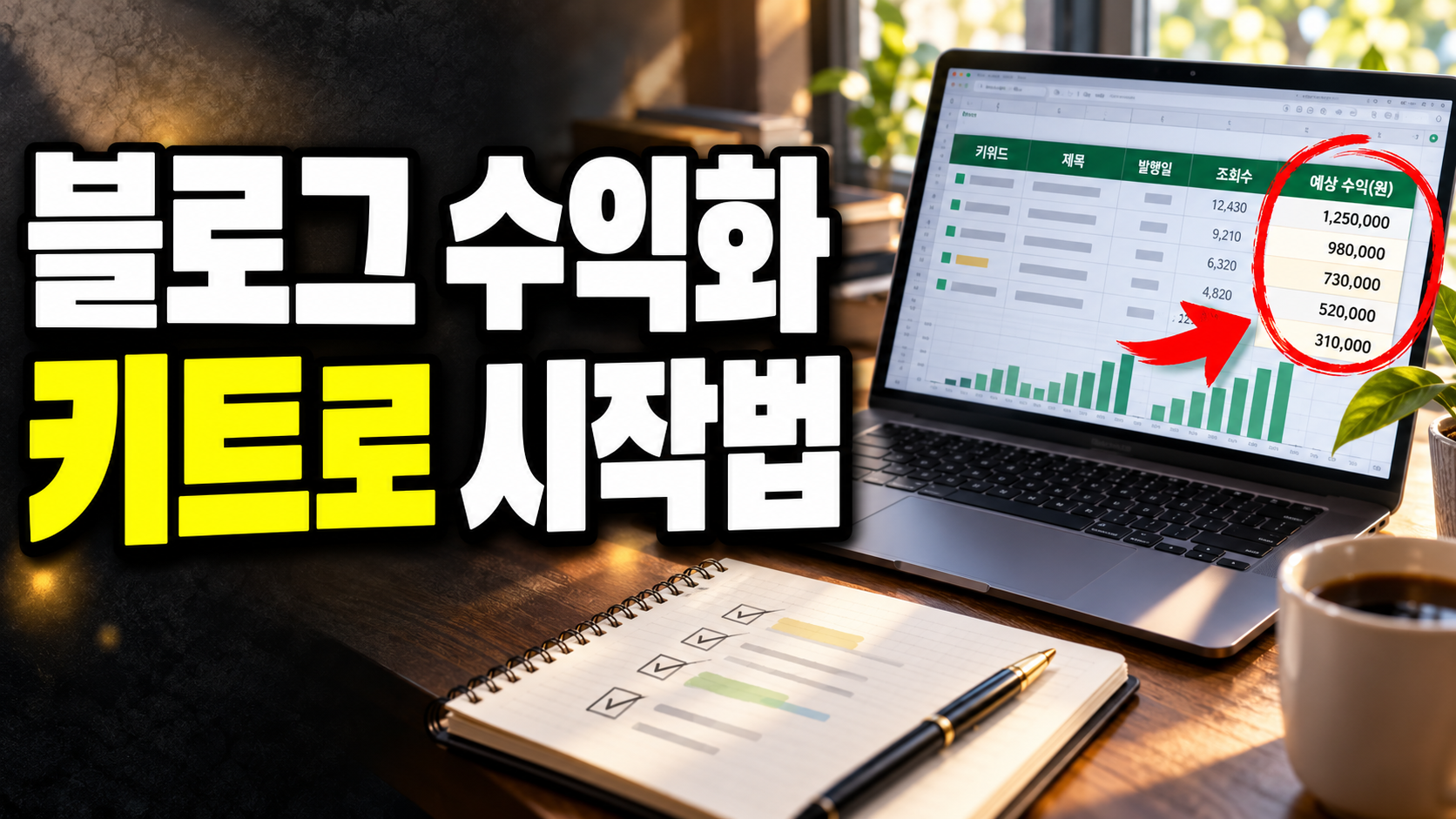 블로그 수익화 방법 5단계 가이드: 소자본 키트 기획부터 첫 정산까지