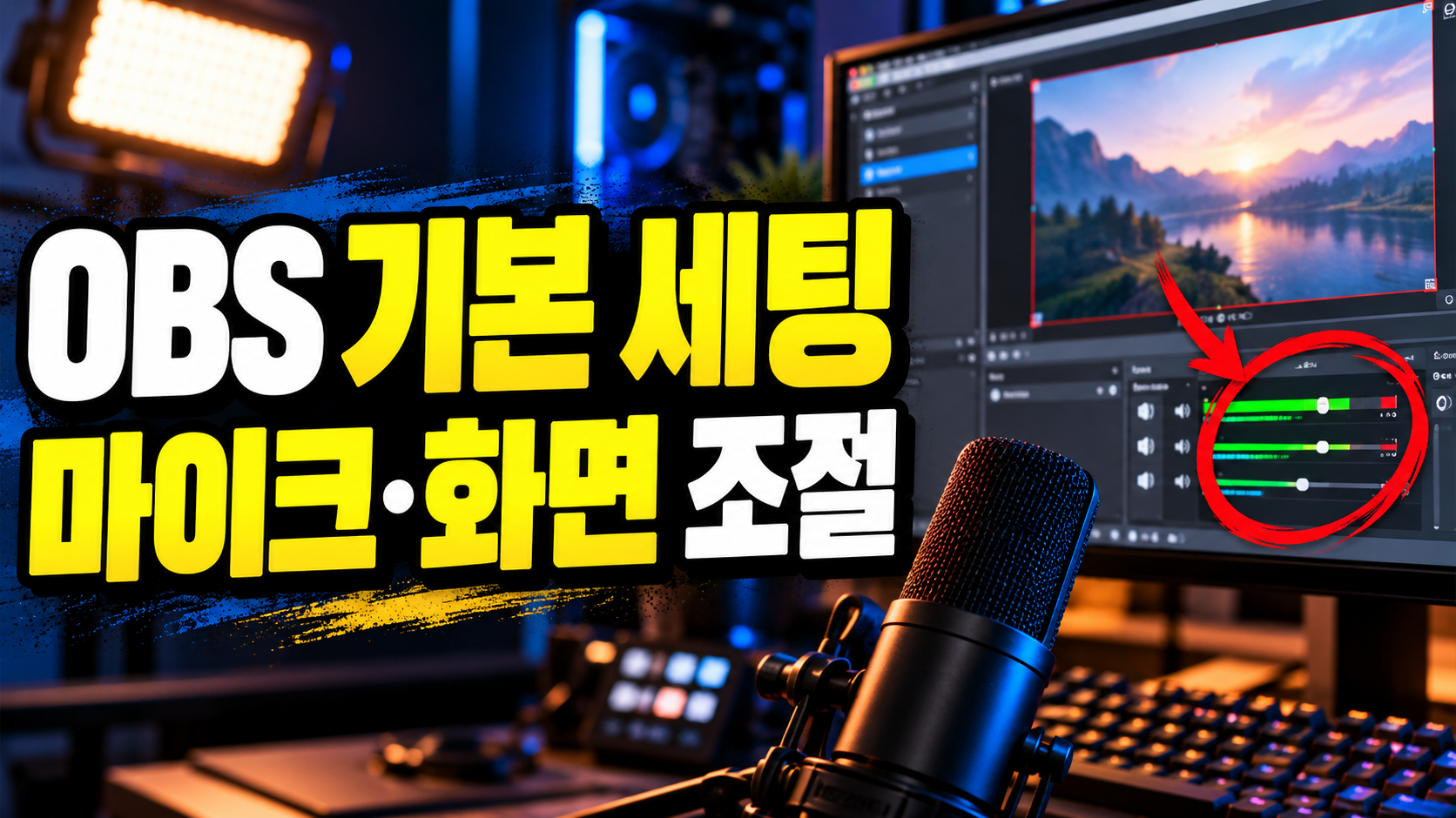 OBS 기본 세팅 방법: 마이크 설정과 화면 조절, 첫 녹화 전에 맞출 순서